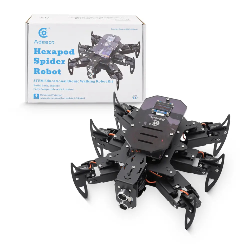 Adeept 六脚 金属製スパイダロボットキット (Pixie Board V3.0付属)
