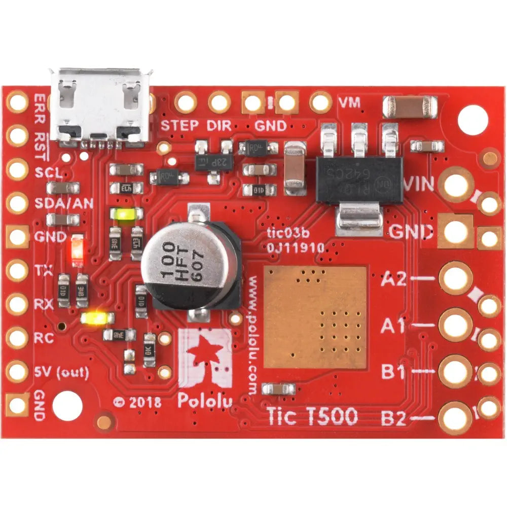 Tic T500 USB マルチインターフェース ステッピングモーターコントローラー (4.5V-35V)