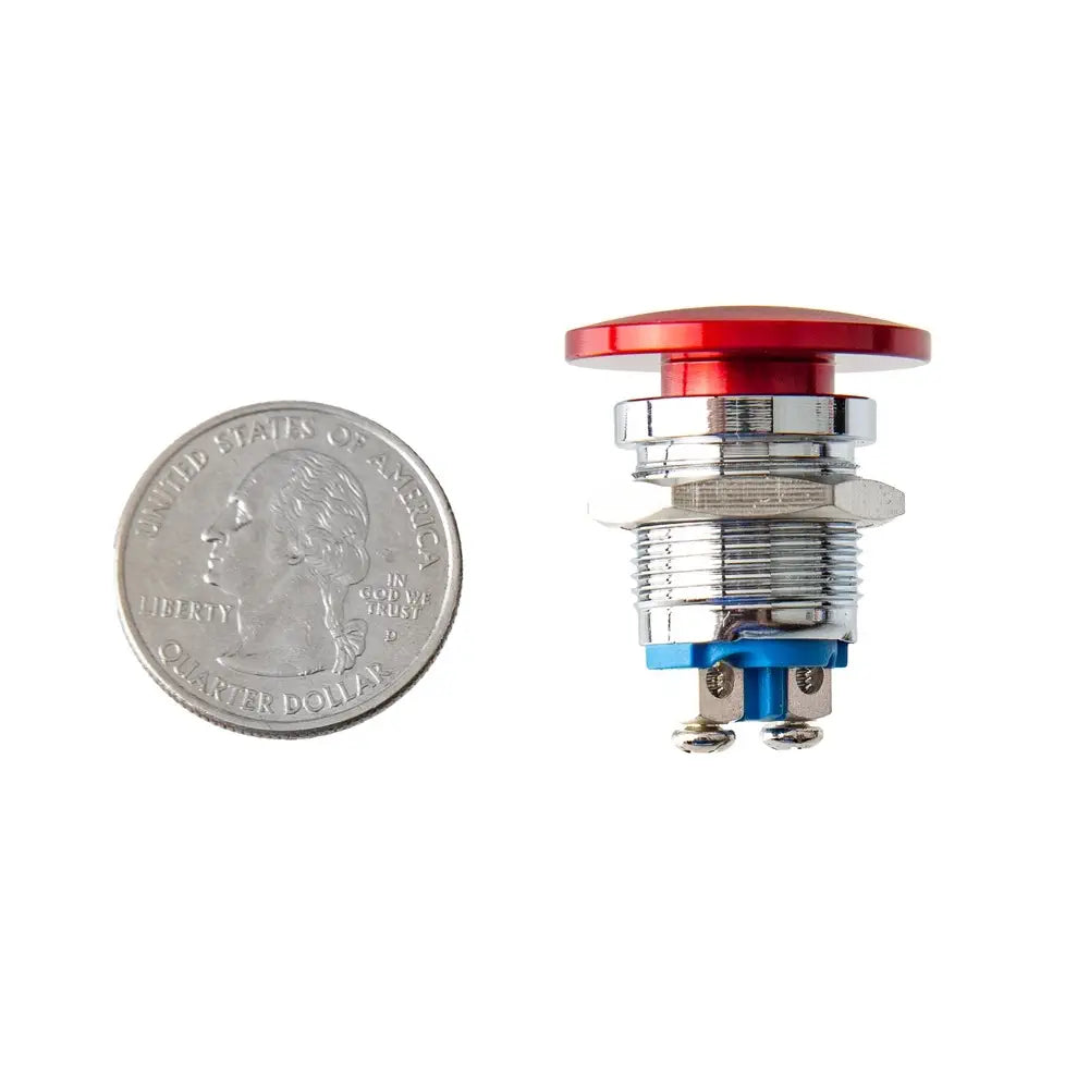 Sparkfun 金属製マッシュルームヘッド押しボタンスイッチ - パネル取付型 (16mm, Red)