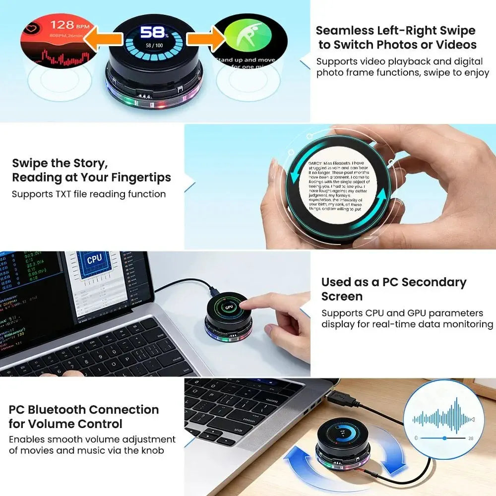CrowPanel 1.46インチ HMI ESP32 ロータリディスプレイ 360×360 IPS ラウンドタッチノブディスプレイ