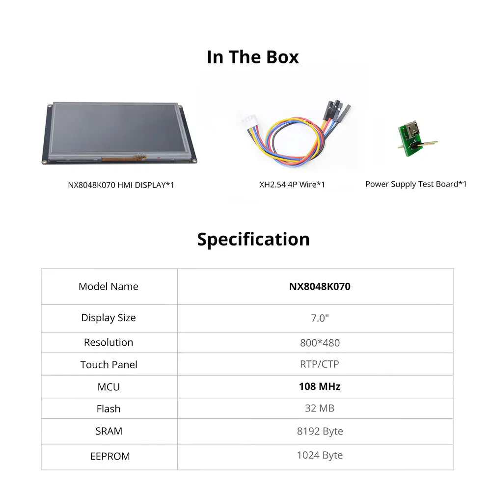 Nextion NX8048K070 7インチ 強化仕様汎用 HMIタッチディスプレイ