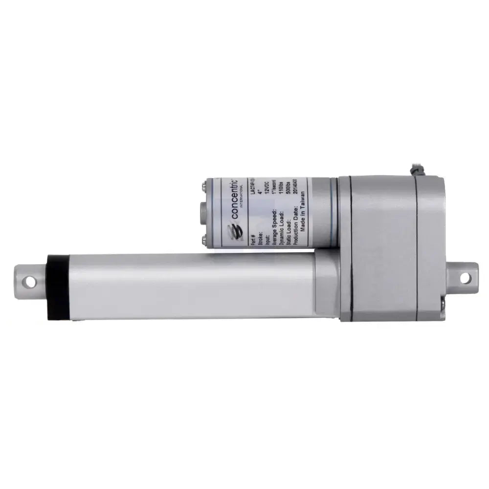 Glideforce LACT4P-12V-05 軽量型リニアアクチュエータ（フィードバック付き、15kgf、4インチストローク（3.9インチ有効）、1.7インチ/秒、12V）