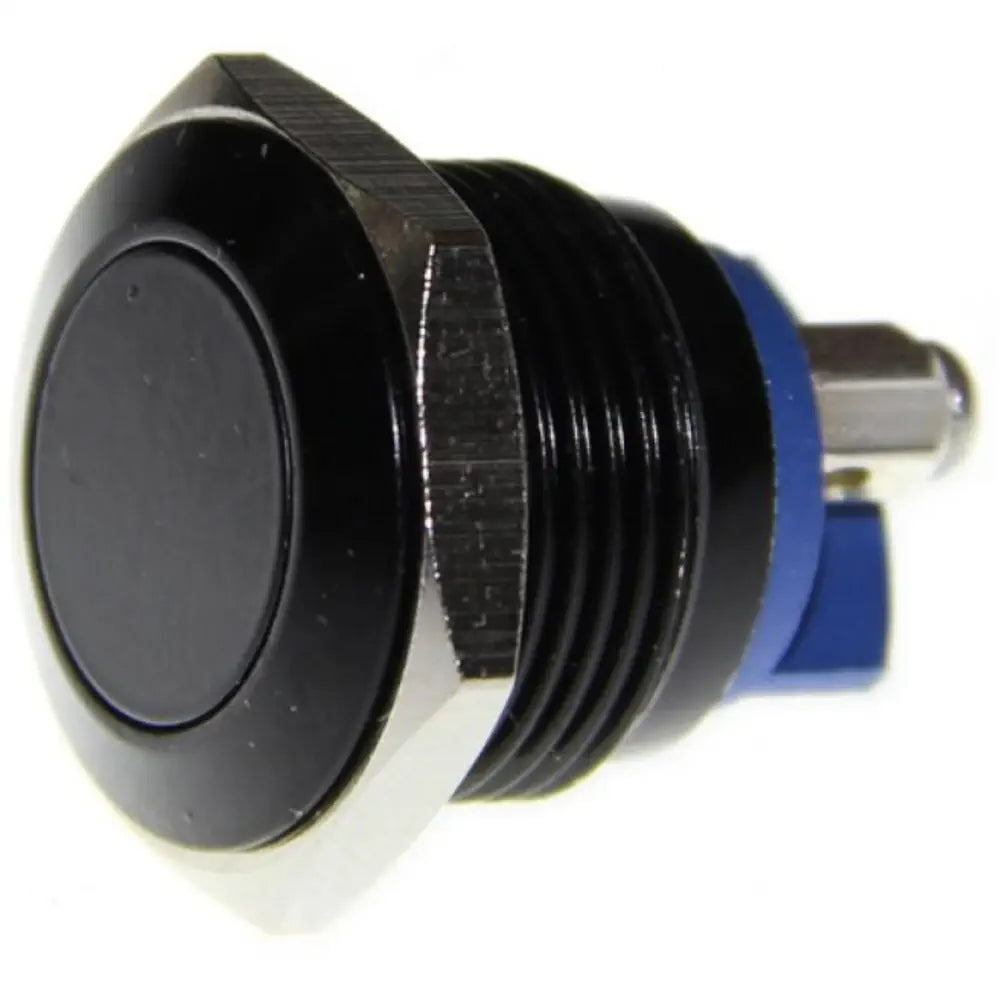 16mm 耐衝撃金属製プッシュボタン（カーボンブラック）