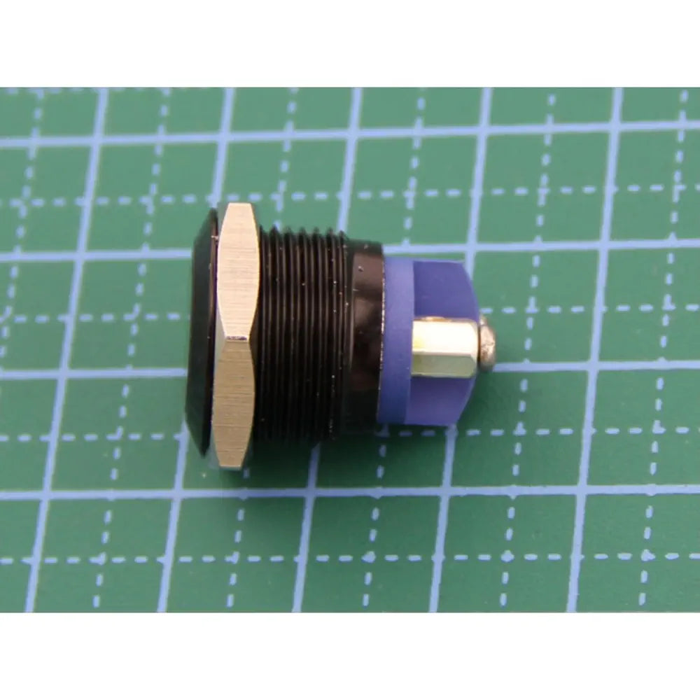 16mm 耐衝撃金属製プッシュボタン（カーボンブラック）
