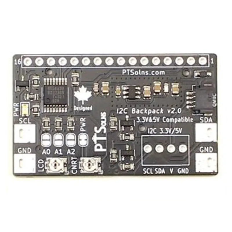 PTSolns I2Cバックパック (1602 および 2004 LCDキット用)