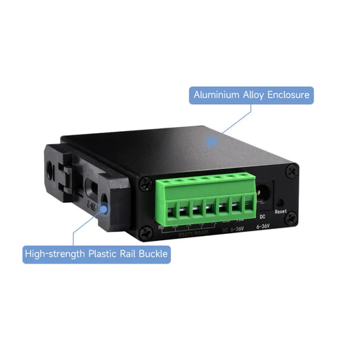 Waveshare レールマウント式シリアルサーバ、RS232/485/422～RJ45イーサネットモジュール