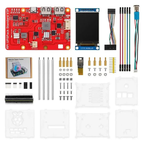 Raspberry Pi 4B用 アクリルケース 冷却ファン / IPSスクリーン / Raspberry  Piモニタリングキット搭載