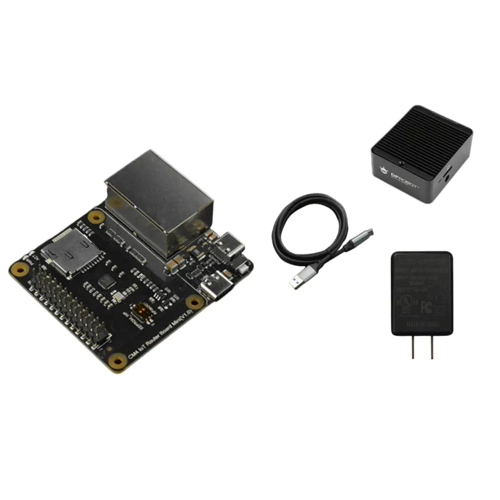 Raspberry Pi CM4 IoT ルーター キャリア ボード ミニ (ケース、電源、ケーブル付き) (米国規格)