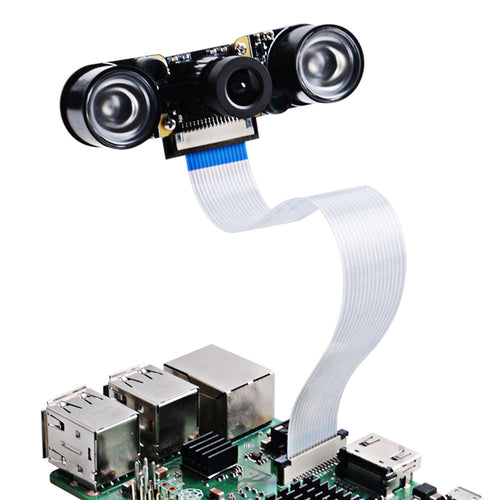 暗視カメラモジュール (5MP OV5647、フォーカス調整可能、Raspberry Pi用)