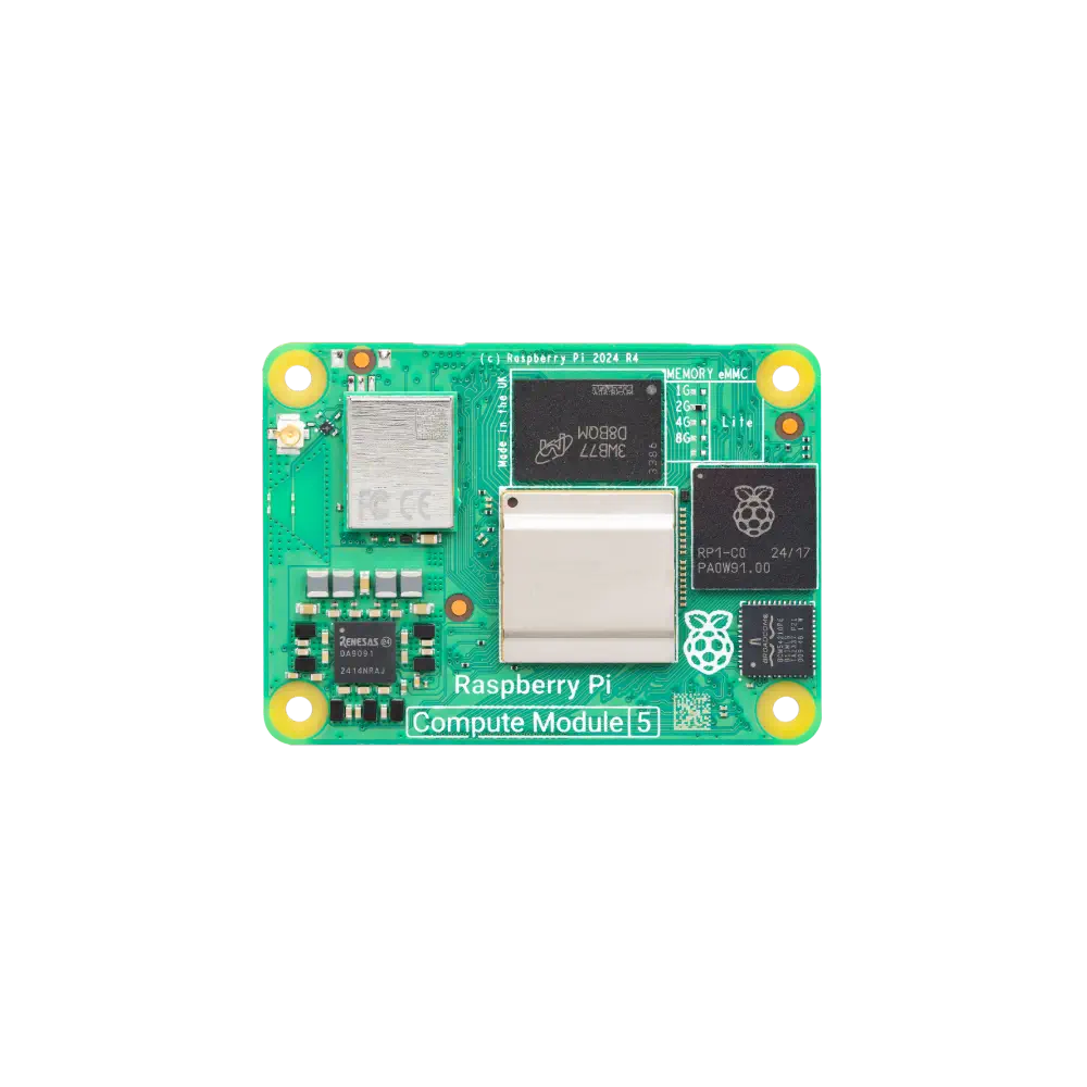 Raspberry Pi Compute Module 5 (RAM 4GB、EMMC 32GB、Wi-Fi 2.4/5.0GHzおよびBluetooth 5.0 - CM5104032)