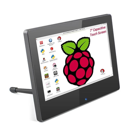 RC070P Raspberry Pi 7インチ 1024 x 600 IPSタッチスクリーンモニタ (スピーカー内蔵、スタンド付き)