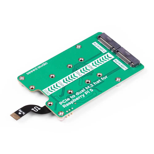 SeeedStudio PCIe2.0 からデュアル M.2 HAT、Raspberry Pi 5 用、NVMe SSD 対応、Hailo8/8L 対応