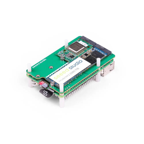 SeeedStudio PCIe2.0 からデュアル M.2 HAT、Raspberry Pi 5 用、NVMe SSD 対応、Hailo8/8L 対応