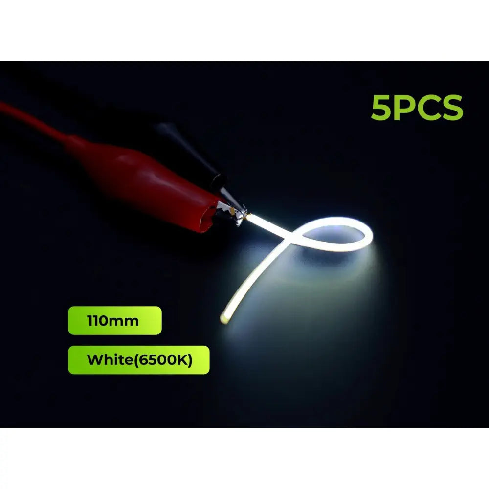 SeeedStudio シングルエンド COB LEDストリップ (白色 (6500K)、長さ 110mm、5本)