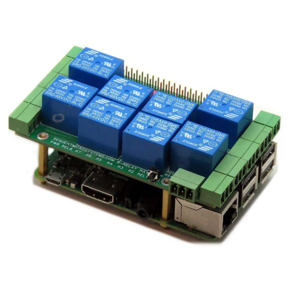 Raspberry Pi用 Sequent Microsystems 8リレー 4A/120V 8層スタッカブルHAT