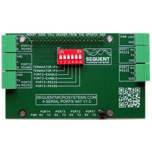 Sequent Microsystems 4シリアル ポート スタッカブルHAT (RS485 & RS232、Raspberry Pi用)