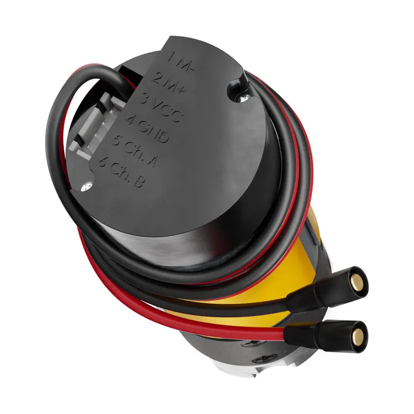 ServoCity 5202シリーズ イエロジャケットモータ、REX™ シャフト (エンコーダ付き、1:1、6000rpm)