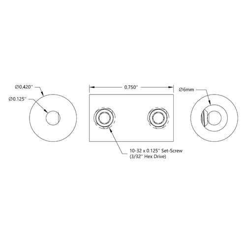 ServoCity 0.125 inch (3mm) - 6mmセットスクリューシャフトカプラ