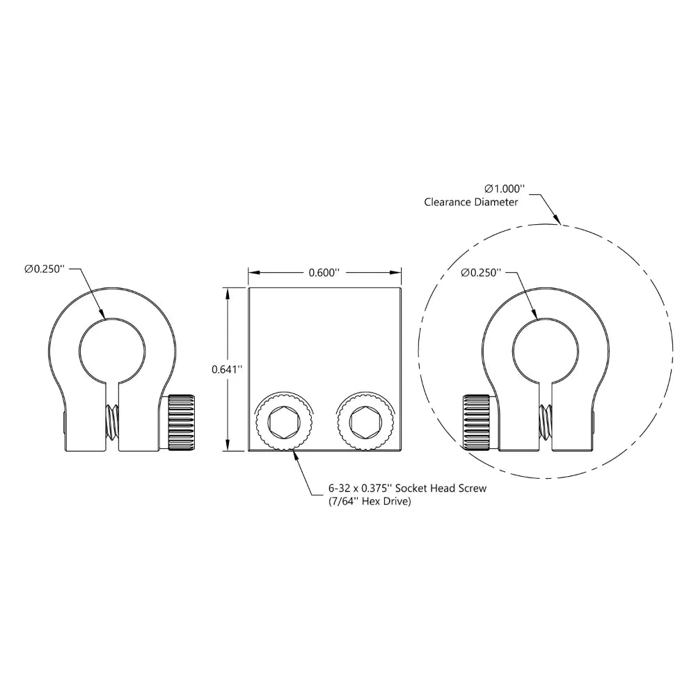 ServoCity 0.250" から 0.250" クランプ シャフト カップラー