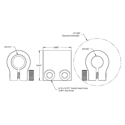ServoCity 0.250 Inch (6.3mm) - 0.3125 Inch (8mm) クランプシャフトカプラ