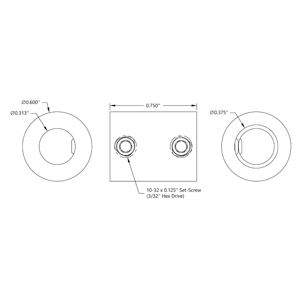 ServoCity 0.3125" ～ 0.375" セットスクリュー シャフト カプラー