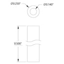 ServoCity 0.500&quot; 長さ、1/4&quot; OD アルミニウム スペーサー、
