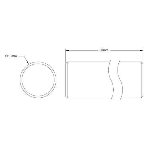 ServoCity 10mm x 50mm ステンレススチール精密シャフト