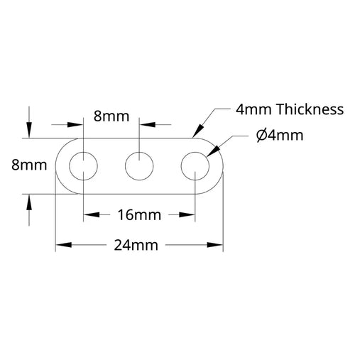 ServoCity 1102シリーズ フラットビーム (3穴 長さ24mm) - 2個