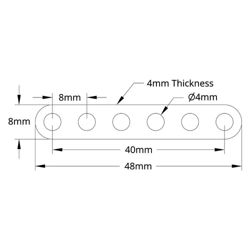 ServoCity 1102シリーズ フラットビーム (6穴、長さ 48mm) - 2個パック