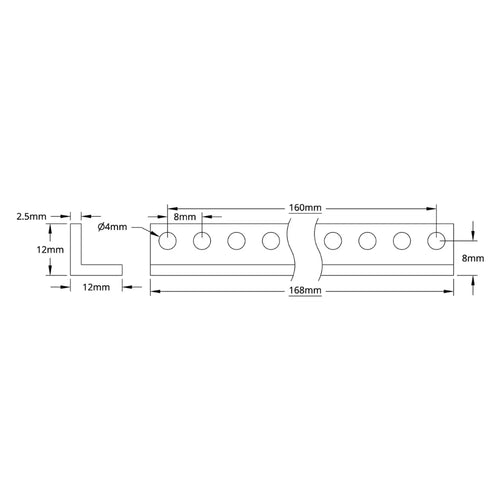 ServoCity 1103シリーズ Lビーム (21穴、長さ 168mm) - 2個パック
