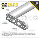 ServoCity 1105 シリーズ ラウンドエンド パターン プレート (4 穴、長さ 104 mm)