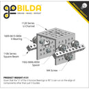 ServoCity 1106 シリーズ スクエア ビーム (21 穴、長さ 168 mm)
