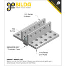 ServoCity 1116 シリーズ グリッド プレート (5 x 9 穴、40 x 72 mm)