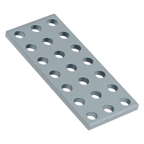 ServoCity 1139 シリーズ スチール グリッド プレート (3 x 7 穴、24 x 56mm) - 2 パック