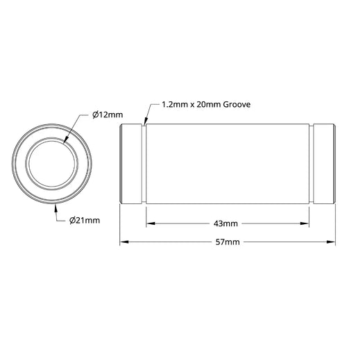 ServoCity 内径12mm リニアボールベアリング (外径21mm 長さ57mm) - 2個