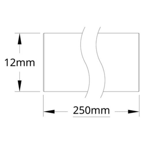 ServoCity シャフト (ステンレス鋼製、直径 12mm、長さ 250mm)