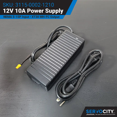 ServoCity 12V 10A 電源 (NEMA 5-15P 入力、XT30 MH-FC 出力)