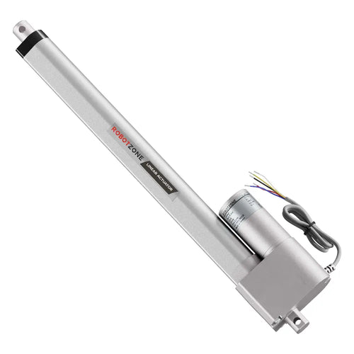 ServoCity 12V ヘビーデューティー リニア アクチュエータ (推力 112 ポンド、速度 0.6 インチ/秒、ストローク 12 インチ)