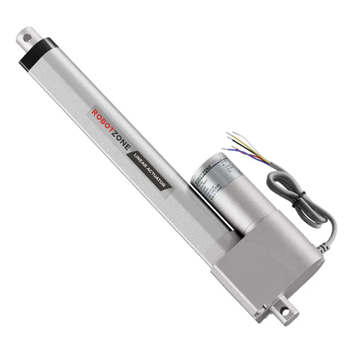 ServoCity 12V ヘビーデューティー リニア アクチュエータ (推力 225 ポンド、速度 0.3 インチ/秒、ストローク 8 インチ)