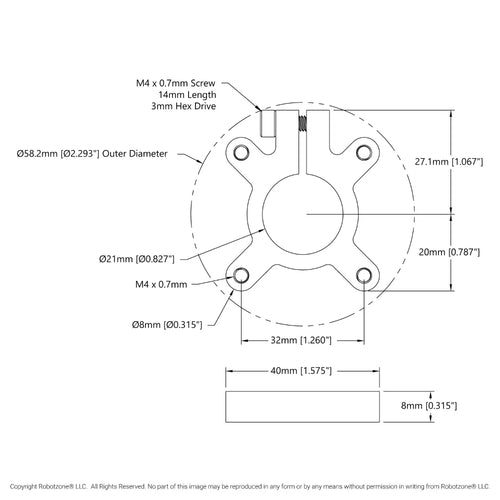 ServoCity 1302シリーズ クランプハブ (内径 21mm )