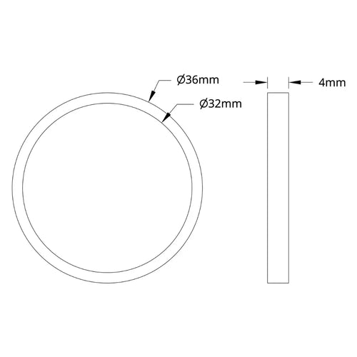 ServoCity 1506 シリーズ 32mm ID スペーサー (外径 36mm、長さ 4mm) - 2 パック
