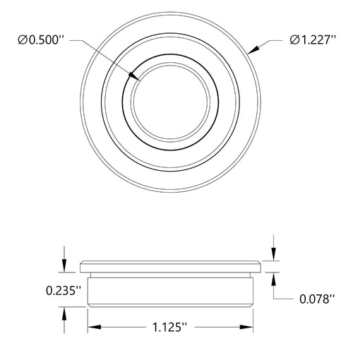 ServoCity 1601シリーズ フランジ付きボールベアリング (内径 1/2 inch x 外径 1 1/8 inch、厚さ 5/16 inch) - 2個パック