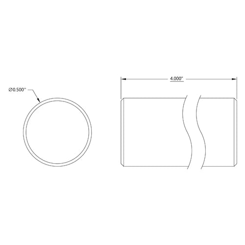 ServoCity 1/2 Inch (12.7mm) 径シャフト (ステンレス鋼製 長さ4 Inch (101mm))