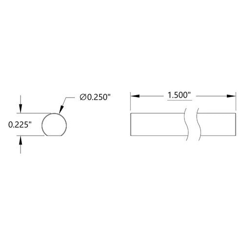 ServoCity 1/4&quot; D シャフト (ステンレススチール、長さ 1-1/2&quot;)