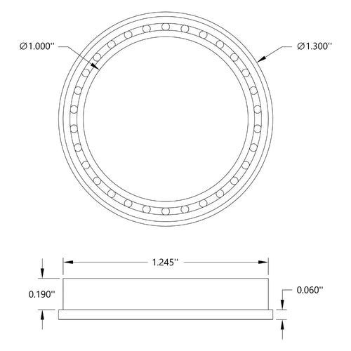 ServoCity 1&quot; ID フランジ付きボールベアリング (外径 1 1/4&quot;、厚さ 1/4&quot;)