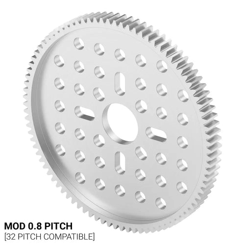 ServoCity 2302 シリーズ アルミニウム、MOD 0.8、ハブマウント ギア (14mm ボア、90 歯)