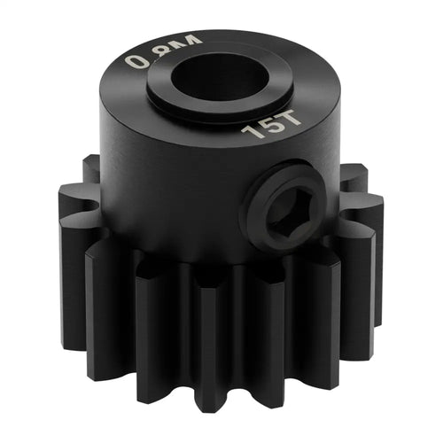 ServoCity 2303シリーズ スチール鋼製ピニオンギア (MOD 0.8、ボア 4mm 丸シャフト、歯数 15)