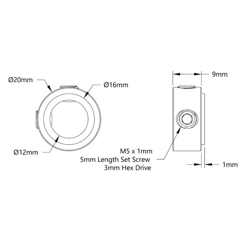 ServoCity 2920シリーズ スチールセットスクリューカラー (内径 12mm) - 2個