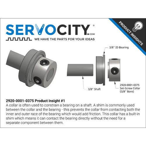 ServoCity 2920シリーズ スチールセットスクリューカラー (内径 3/8  inch) - 2個