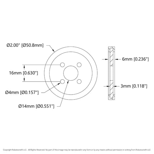 ServoCity 外径 2 Inch (5cm) アクリル製 ディスクホイール (青) - 2個